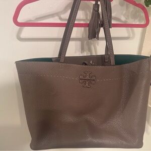 Tory Burch Taupe Leather Tote